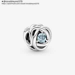 Pandora March Sea Aqua Blue Eternity Circle Charm